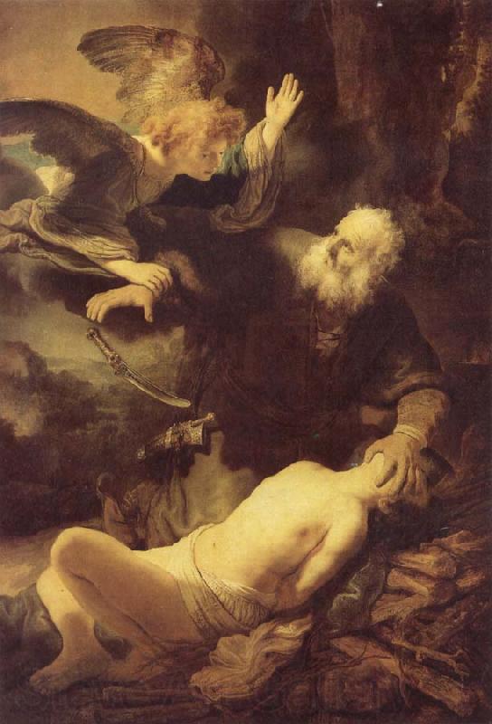 REMBRANDT Harmenszoon van Rijn The Angel Stopping Abraham from Sacrificing Isaac to God Spain oil painting art
